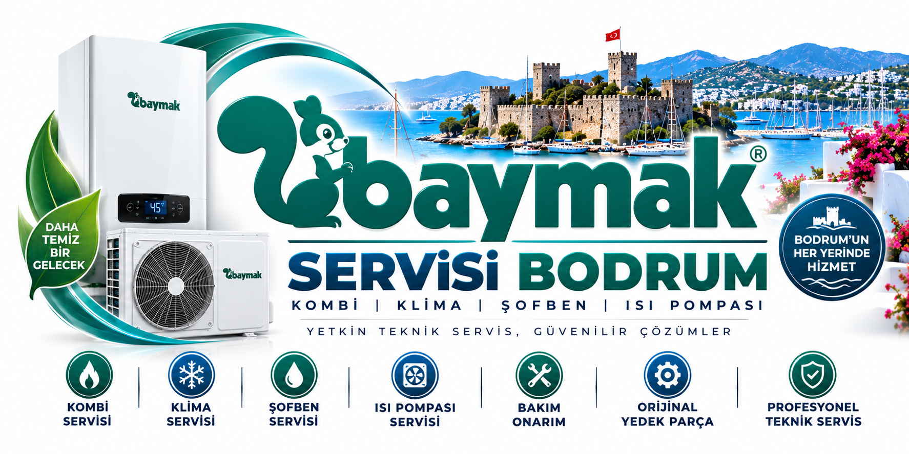 Baymak servisi Bodrum - hidrofor, klima, ısı pompası ve termosifon hizmetleri